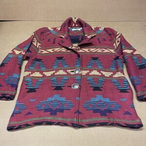 Vintage Silverado Jacket Womens Medium Southwest Aztec Shawl Concho Made USA 90s